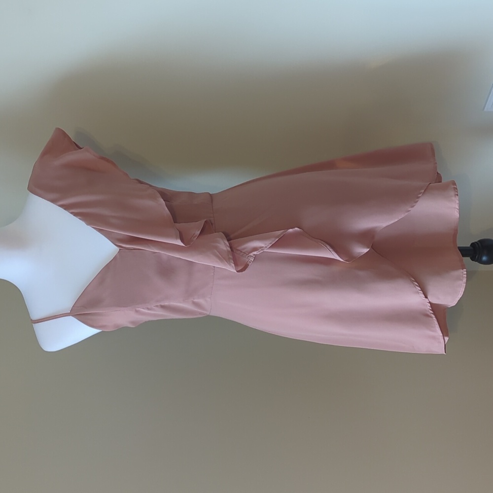 NWT Asymmetry Ruffle V Neck Mini dress Size S